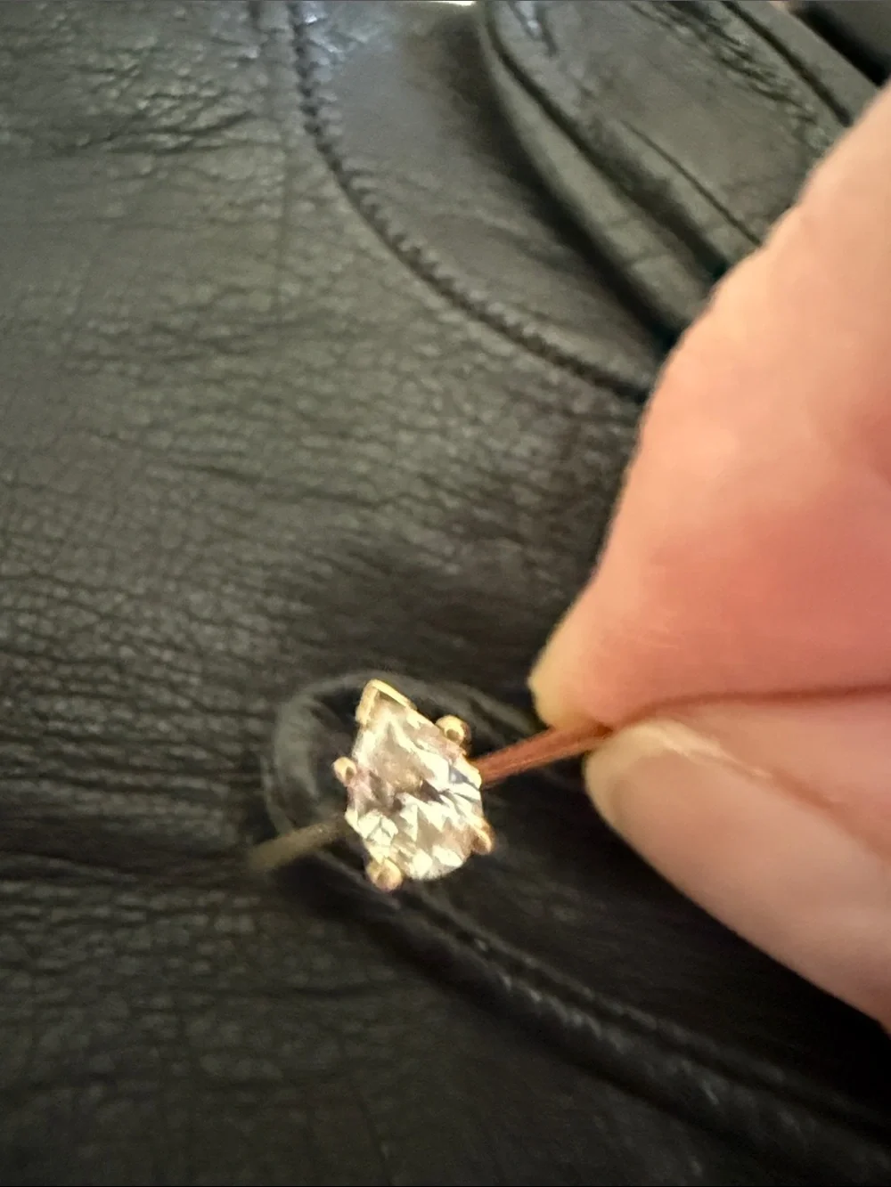 Gold Solitaire Pear Cut Cubic Zirconia Ring - Women Jewelry